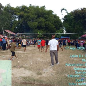 Pertandingan Final Volly Desa Silaen vs Desa Lumban Dolok dalam rangka HUT RI ke-81.